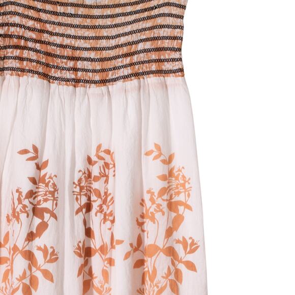 Boho Dress - Womens Large - Upcycled Summer Floral Beach Strapless Midi Sundress - Picture 1 of 6
